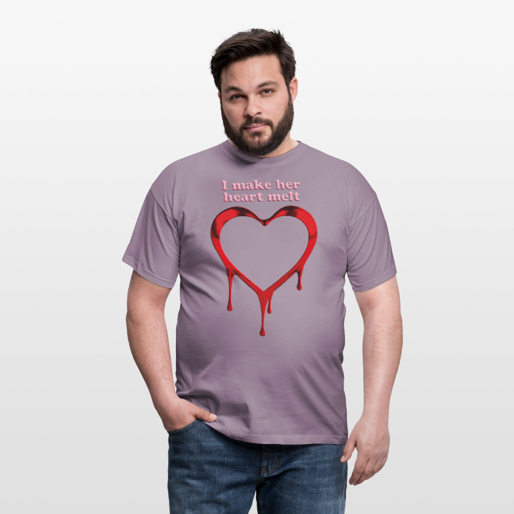 mens i make her heart melt - purple-grey