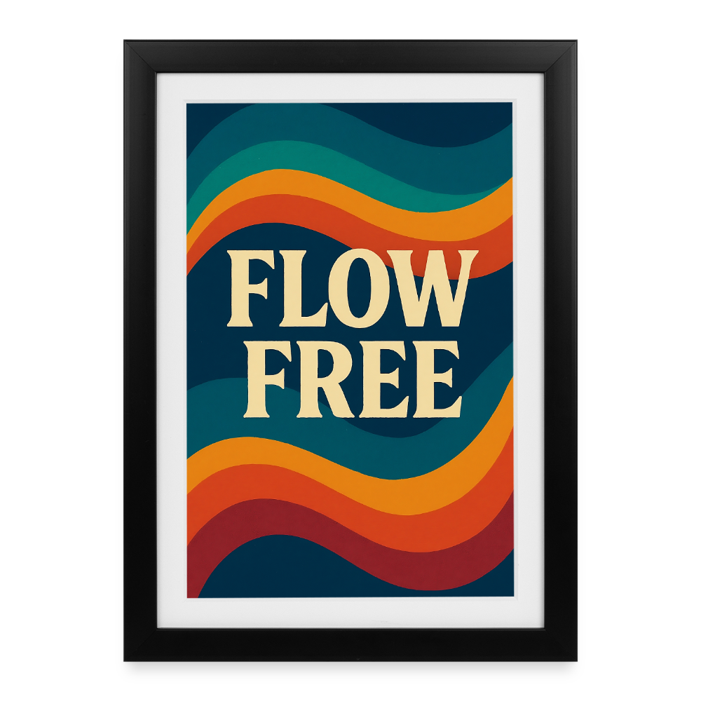 Framed poster (27 × 37 cm) FLOW FREE - black