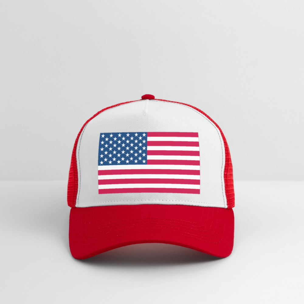 Trucker Cap american flag - white/red