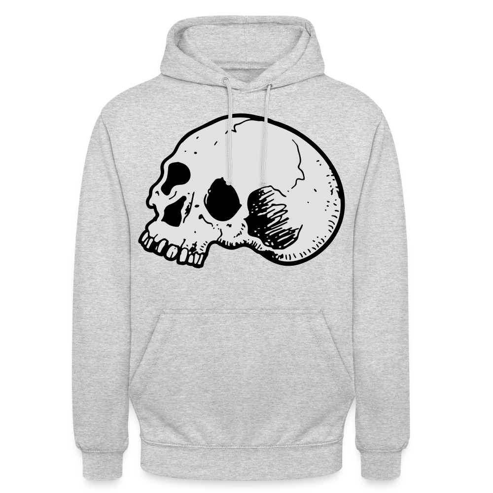 Unisex Hoodie SKULL - light heather grey