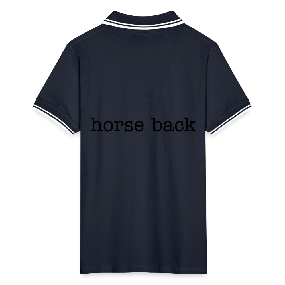 Men’s Tipped Polo Shirt HORSE - navy/white