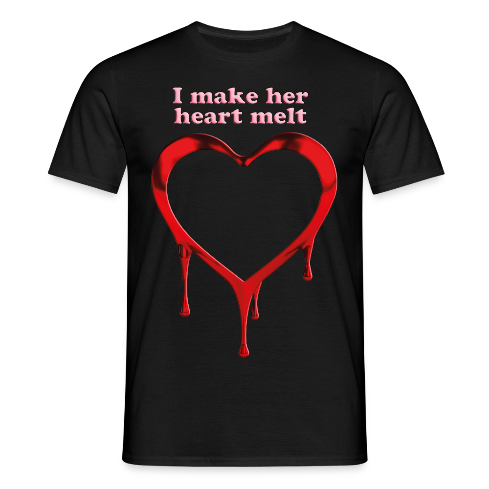 mens i make her heart melt - black