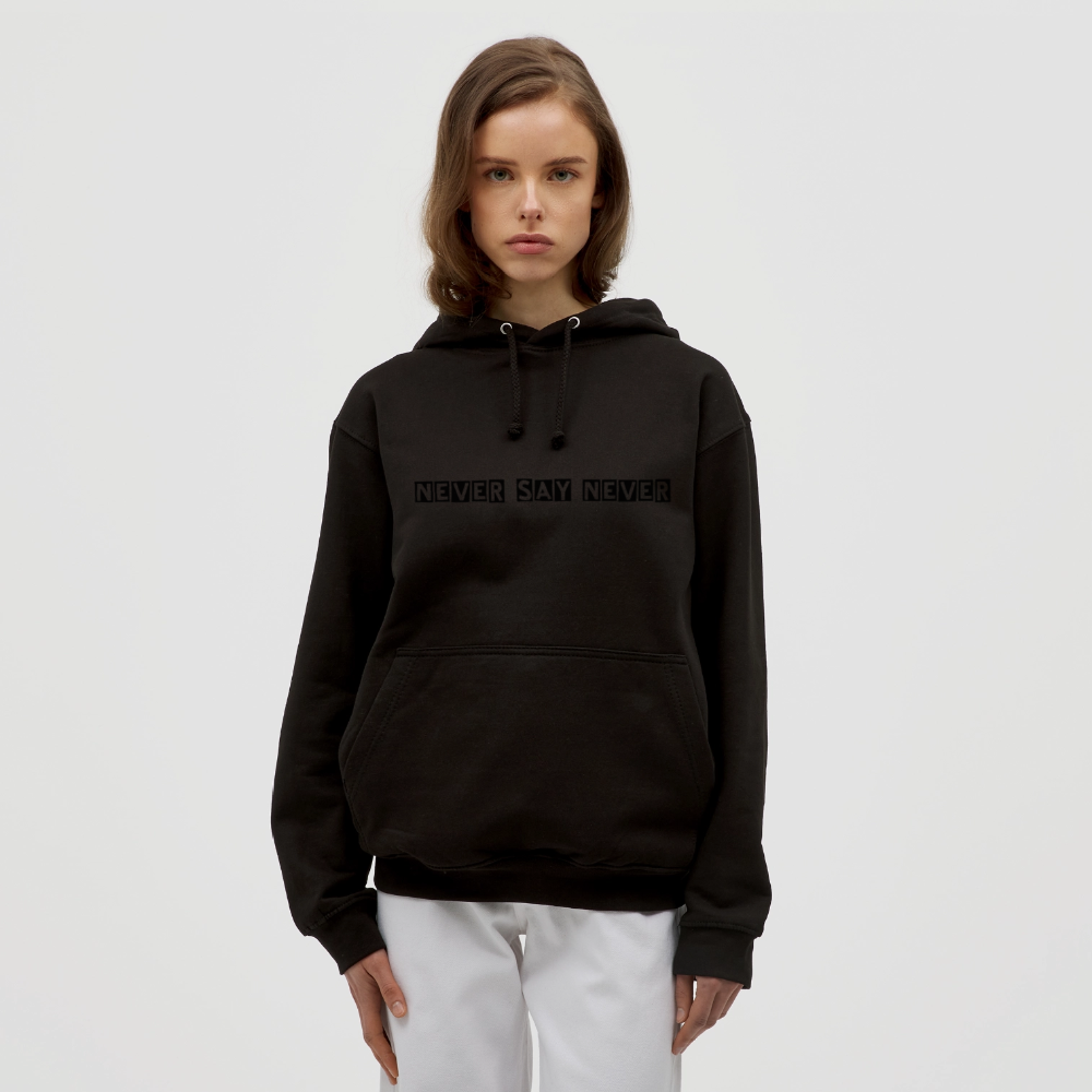 Unisex Hoodie Never say never - black