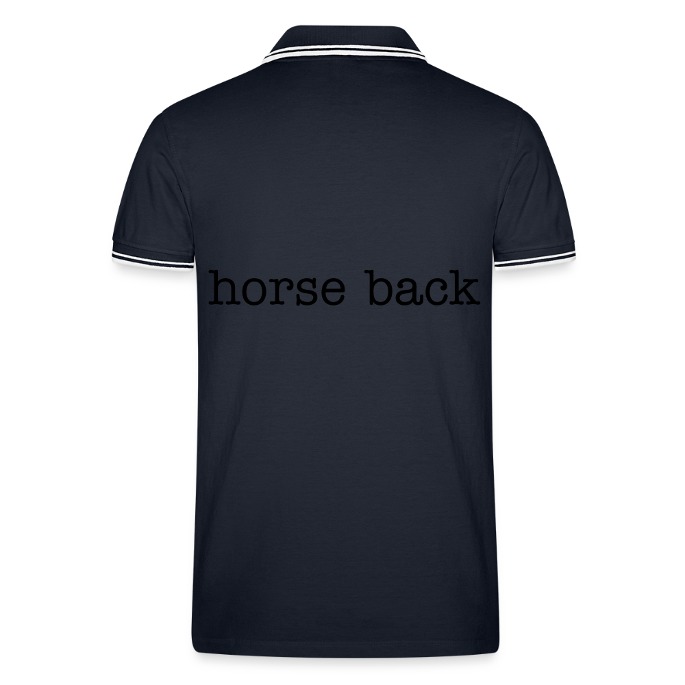 Men’s Tipped Polo Shirt HORSE - navy/white
