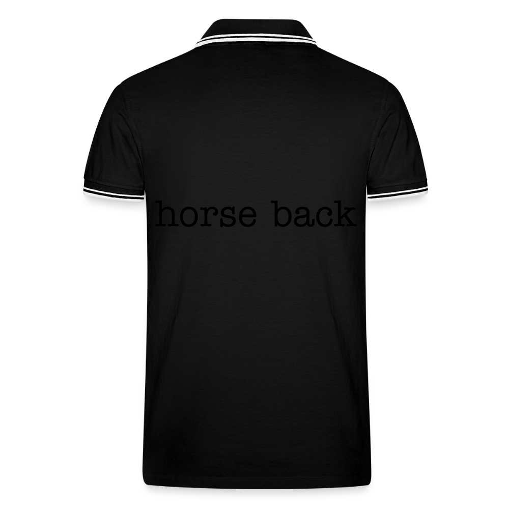 Men’s Tipped Polo Shirt HORSE - black/white