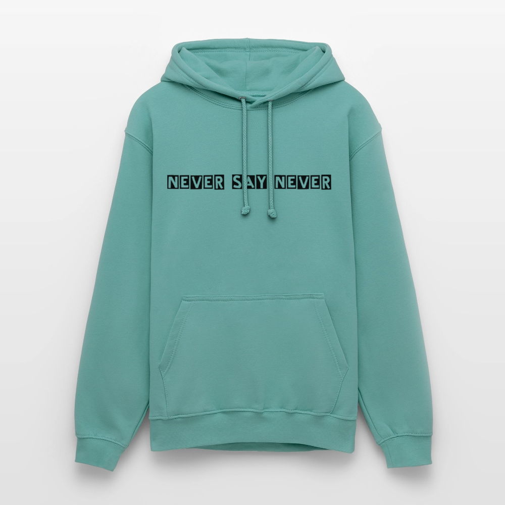 Unisex Hoodie Never say never - pastel turquoise