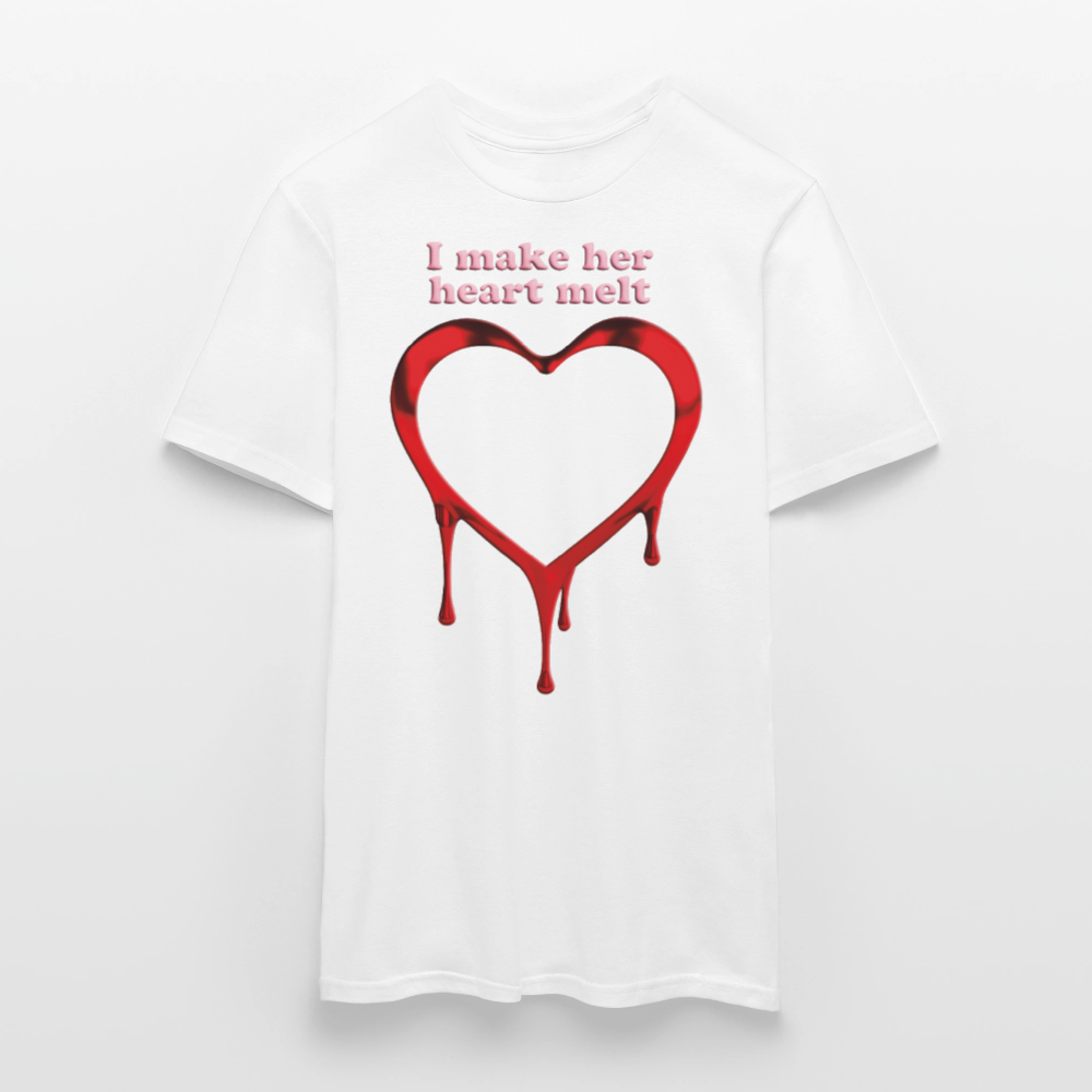 mens i make her heart melt - white