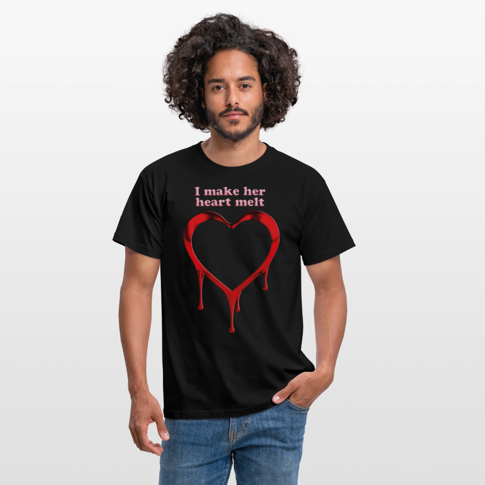 mens i make her heart melt - black