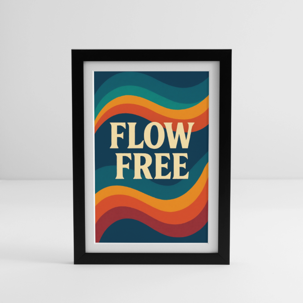 Framed poster (27 × 37 cm) FLOW FREE - black