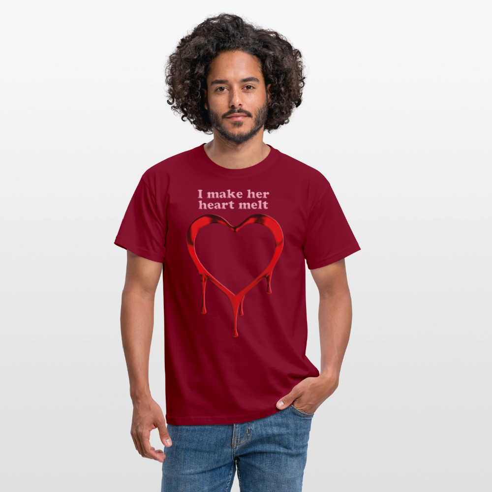 mens i make her heart melt - brick red