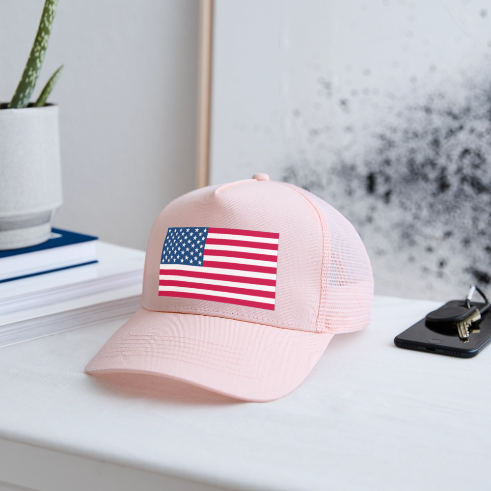 Trucker Cap american flag - pale pink