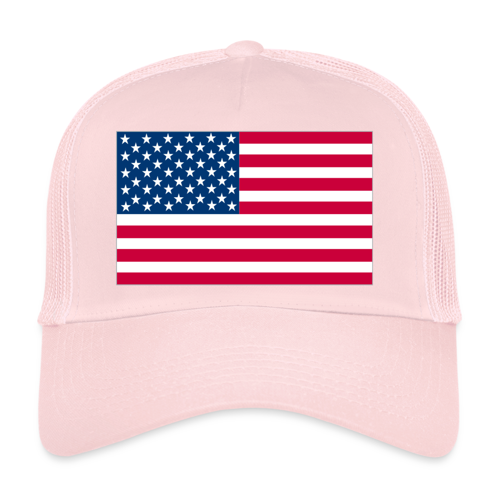 Trucker Cap american flag - pale pink