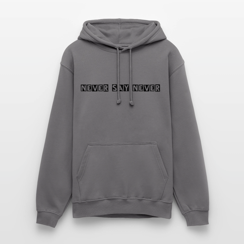 Unisex Hoodie Never say never - elephant grey