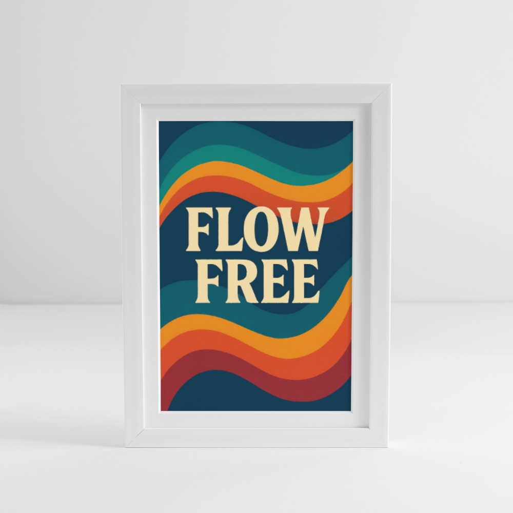 Framed poster (27 × 37 cm) FLOW FREE - white