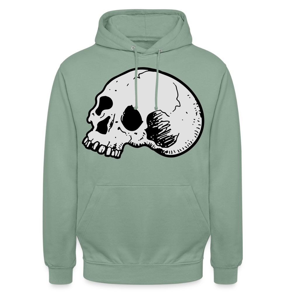 Unisex Hoodie SKULL - steel green