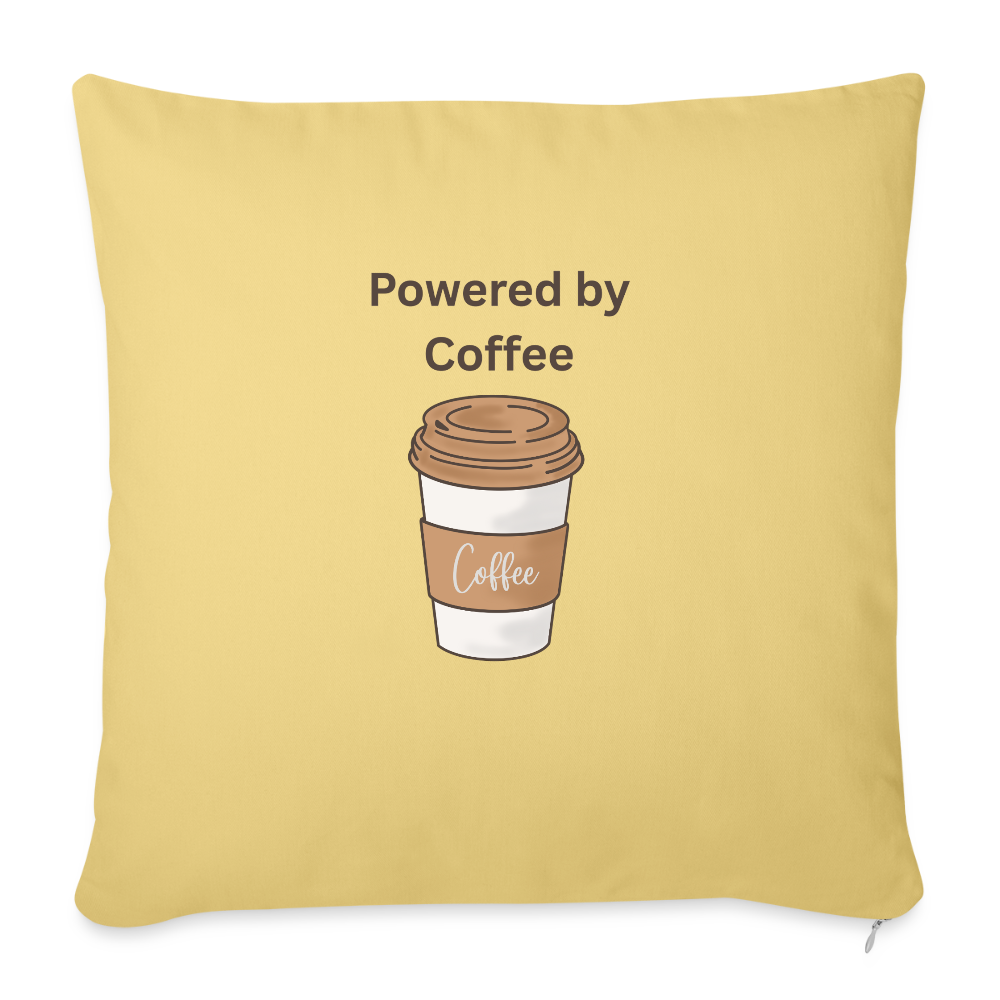 Sofa pillowcase 17,3'' x 17,3'' (45 x 45 cm) COFFEE - washed yellow