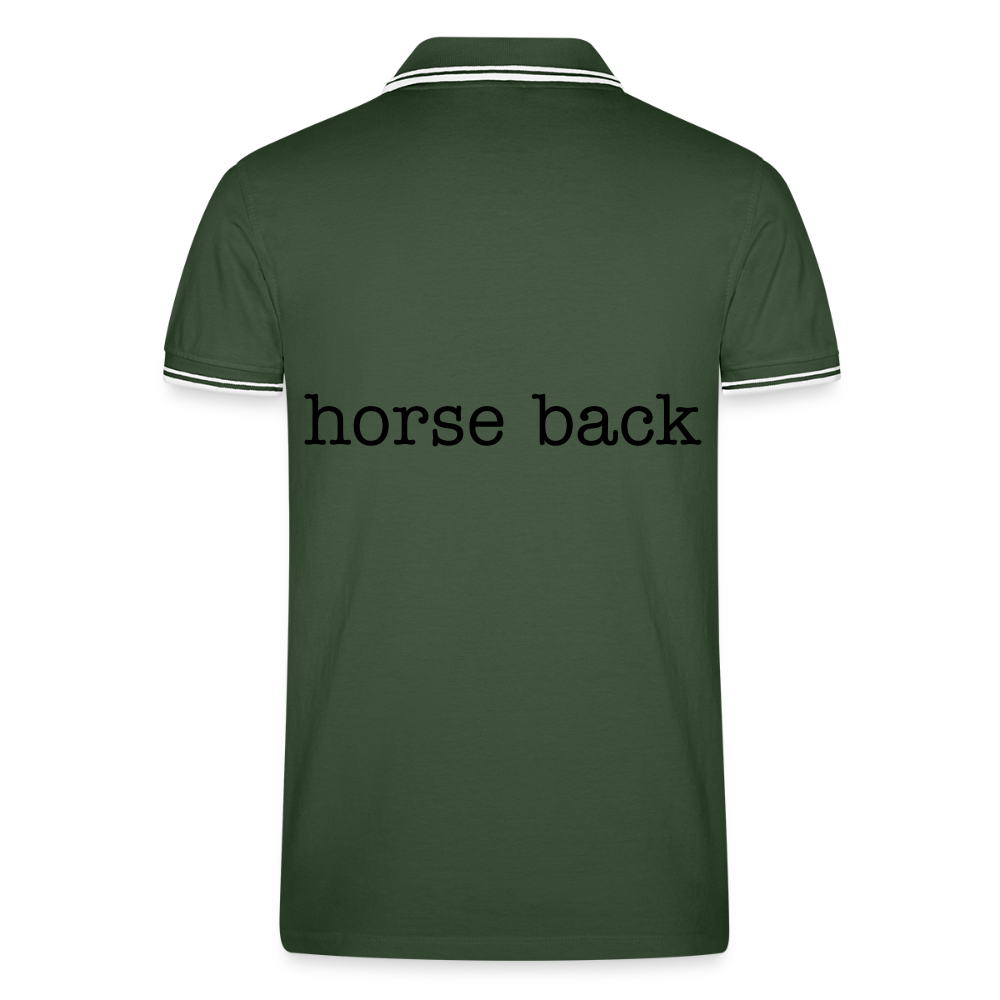 Men’s Tipped Polo Shirt HORSE - fir green/white