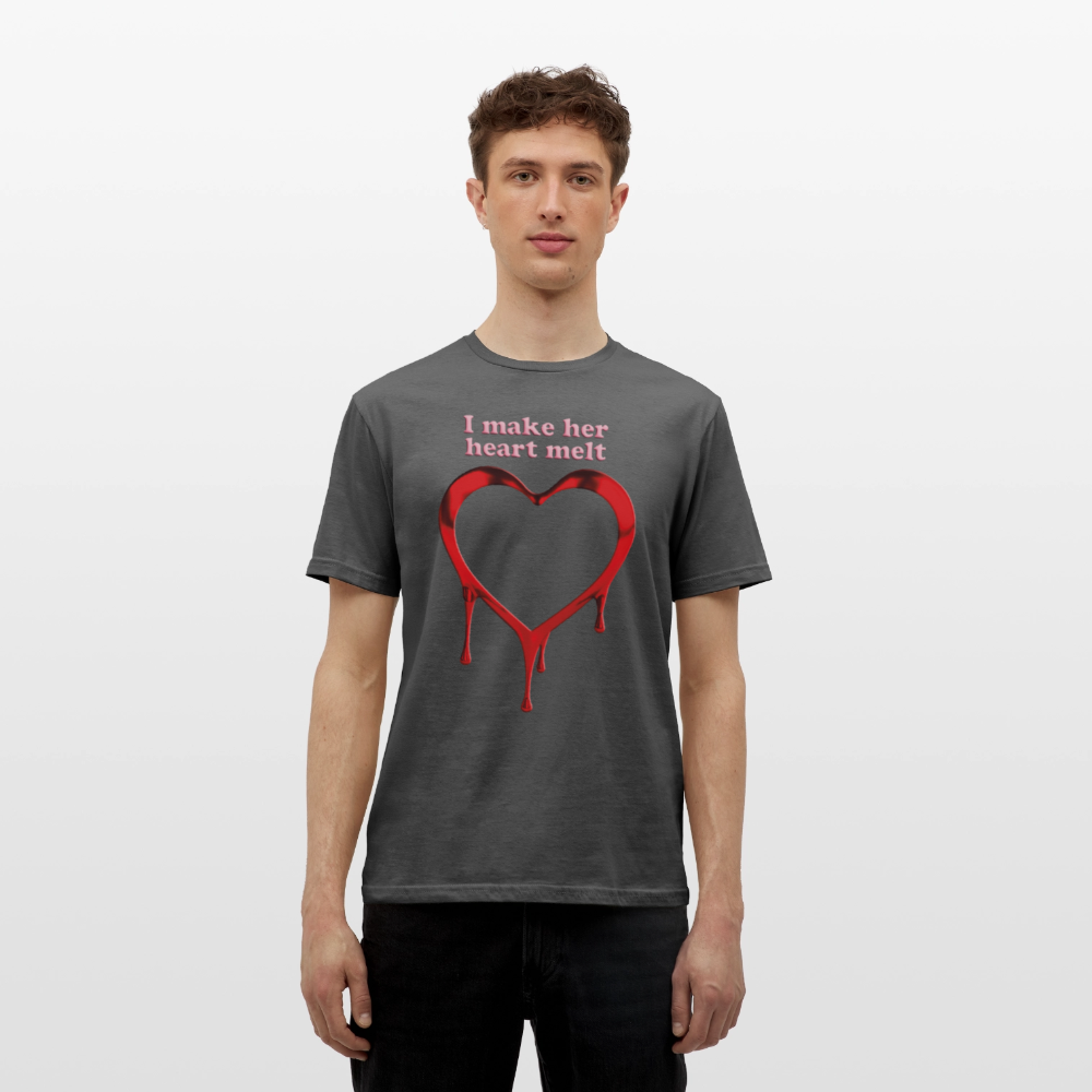 mens i make her heart melt - charcoal grey