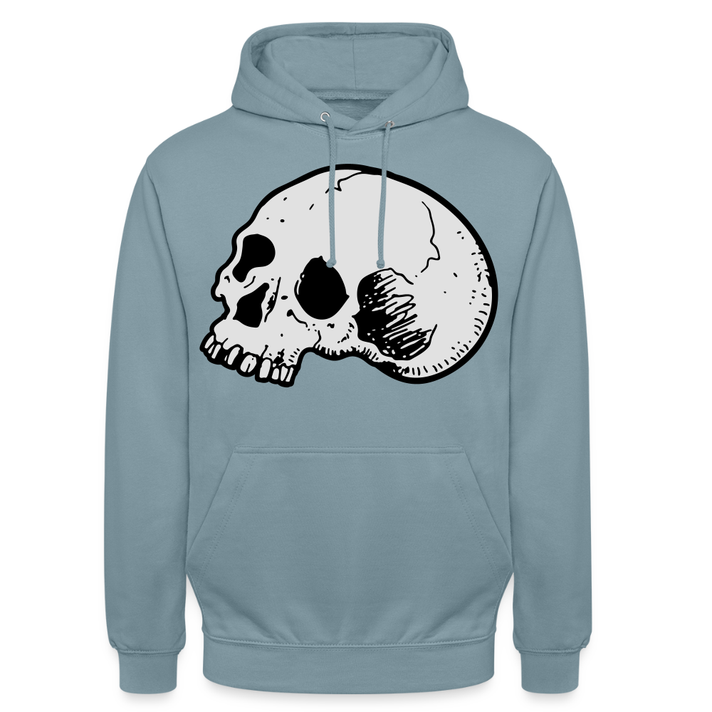 Unisex Hoodie SKULL - stonewash blue