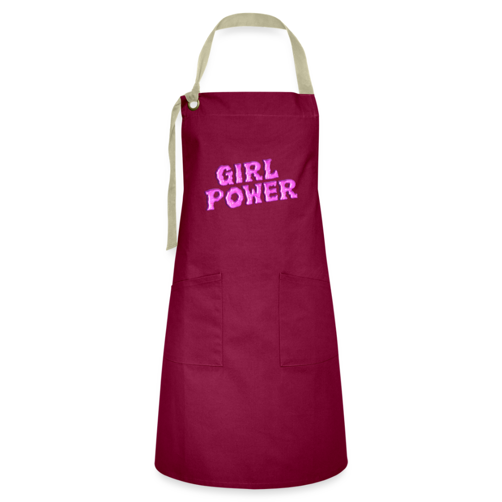Artisan Apron GIRL POWER - burgundy / desert sand