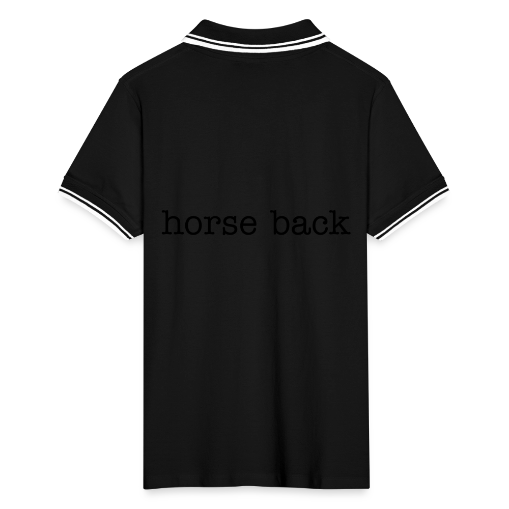 Men’s Tipped Polo Shirt HORSE - black/white
