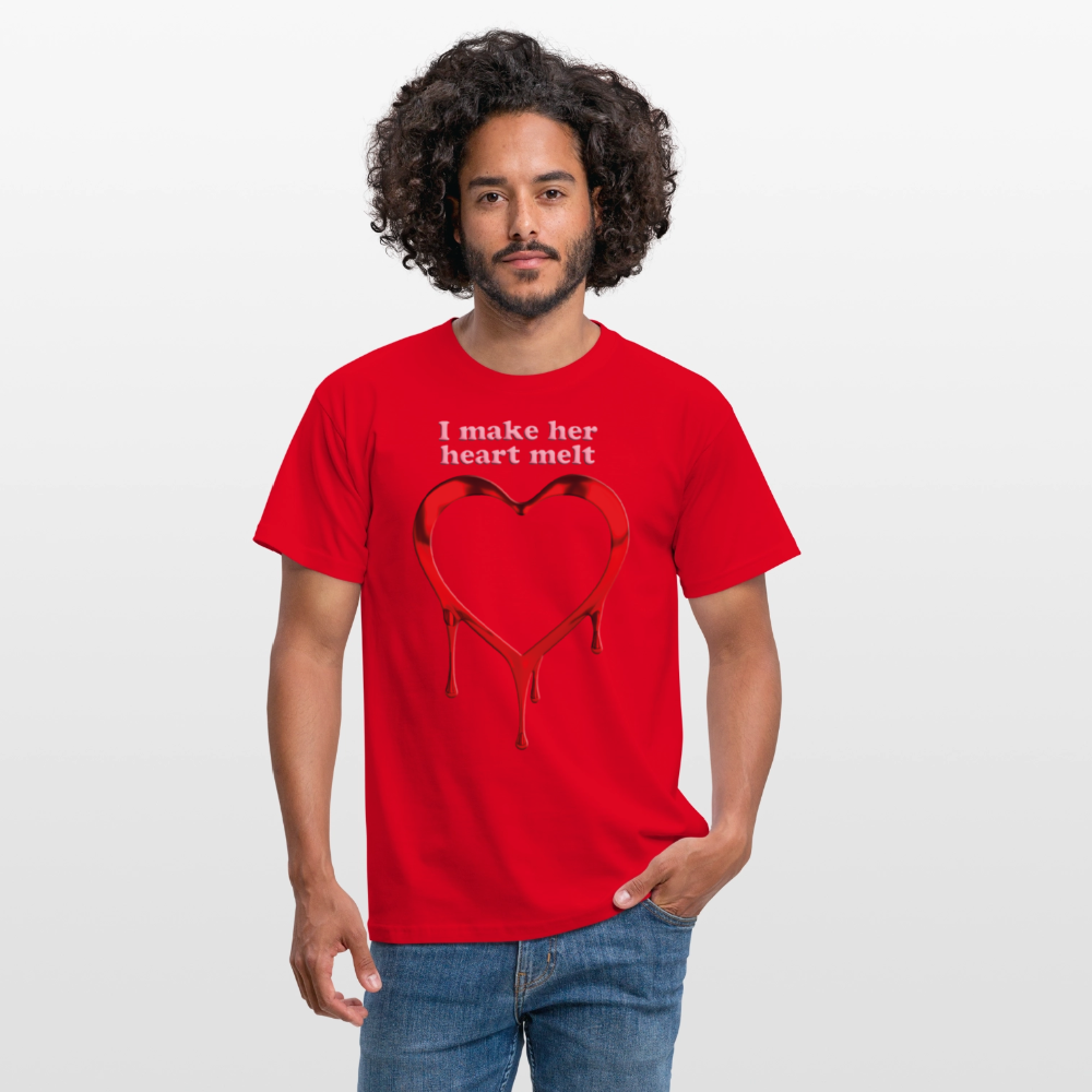 mens i make her heart melt - red