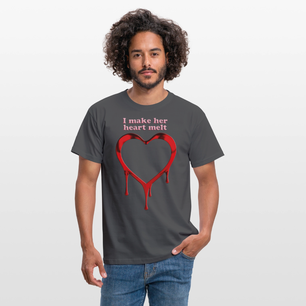 mens i make her heart melt - charcoal grey