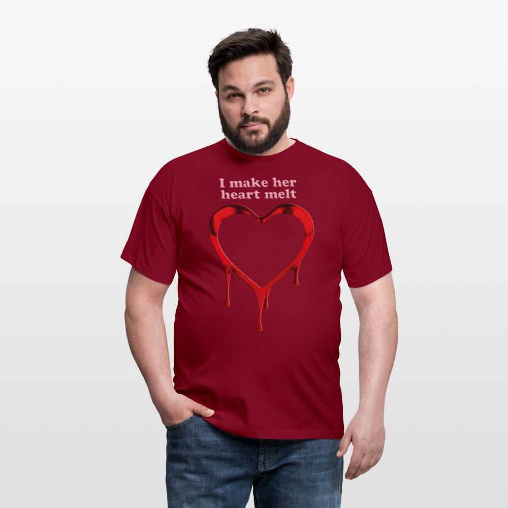 mens i make her heart melt - brick red