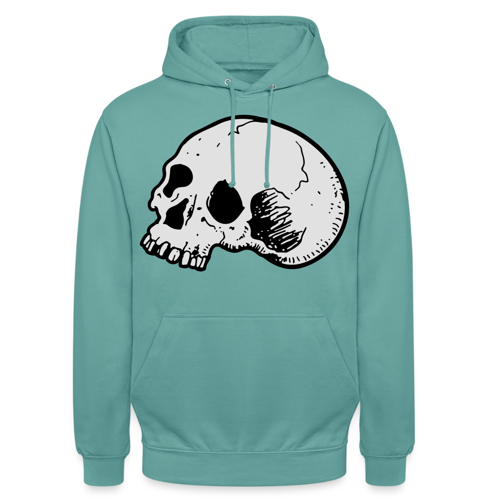 Unisex Hoodie SKULL - pastel turquoise