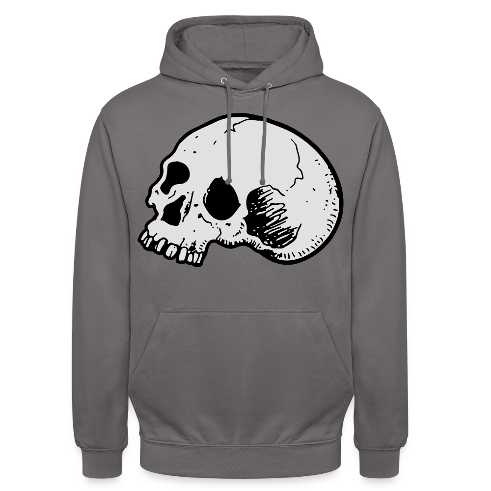 Unisex Hoodie SKULL - elephant grey