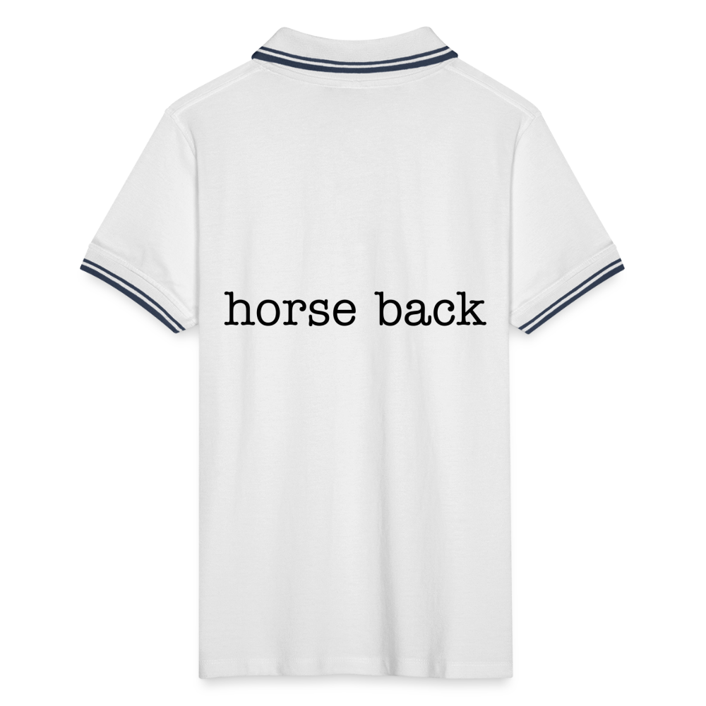 Men’s Tipped Polo Shirt HORSE - white/navy