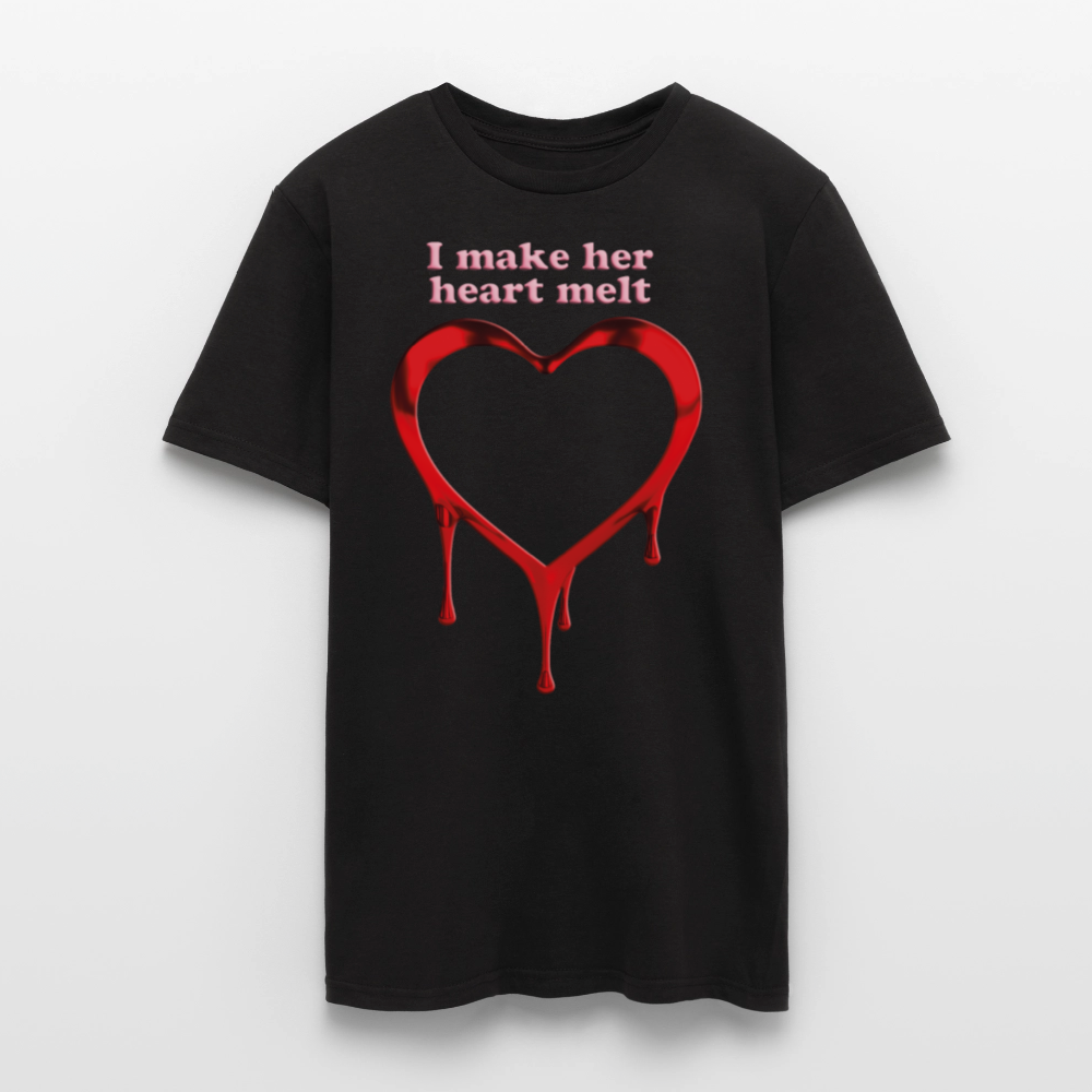 mens i make her heart melt - black