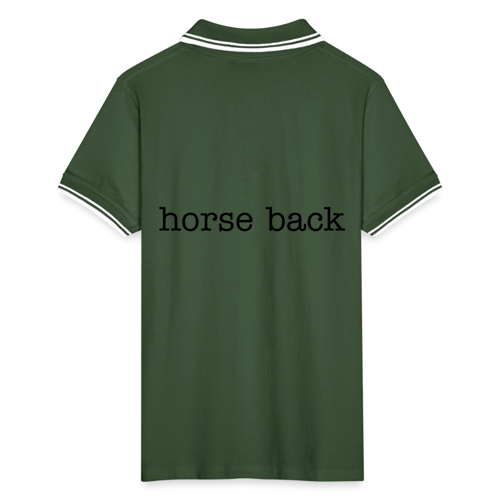 Men’s Tipped Polo Shirt HORSE - fir green/white