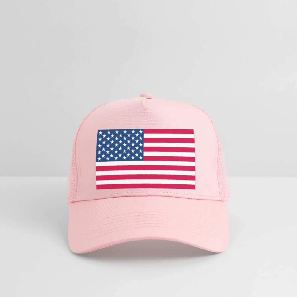Trucker Cap american flag - pale pink
