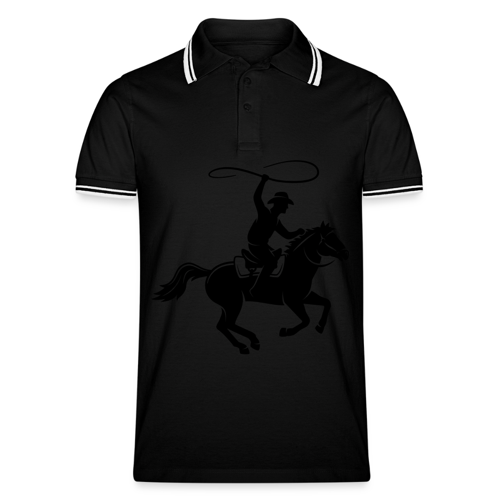Men’s Tipped Polo Shirt HORSE - black/white