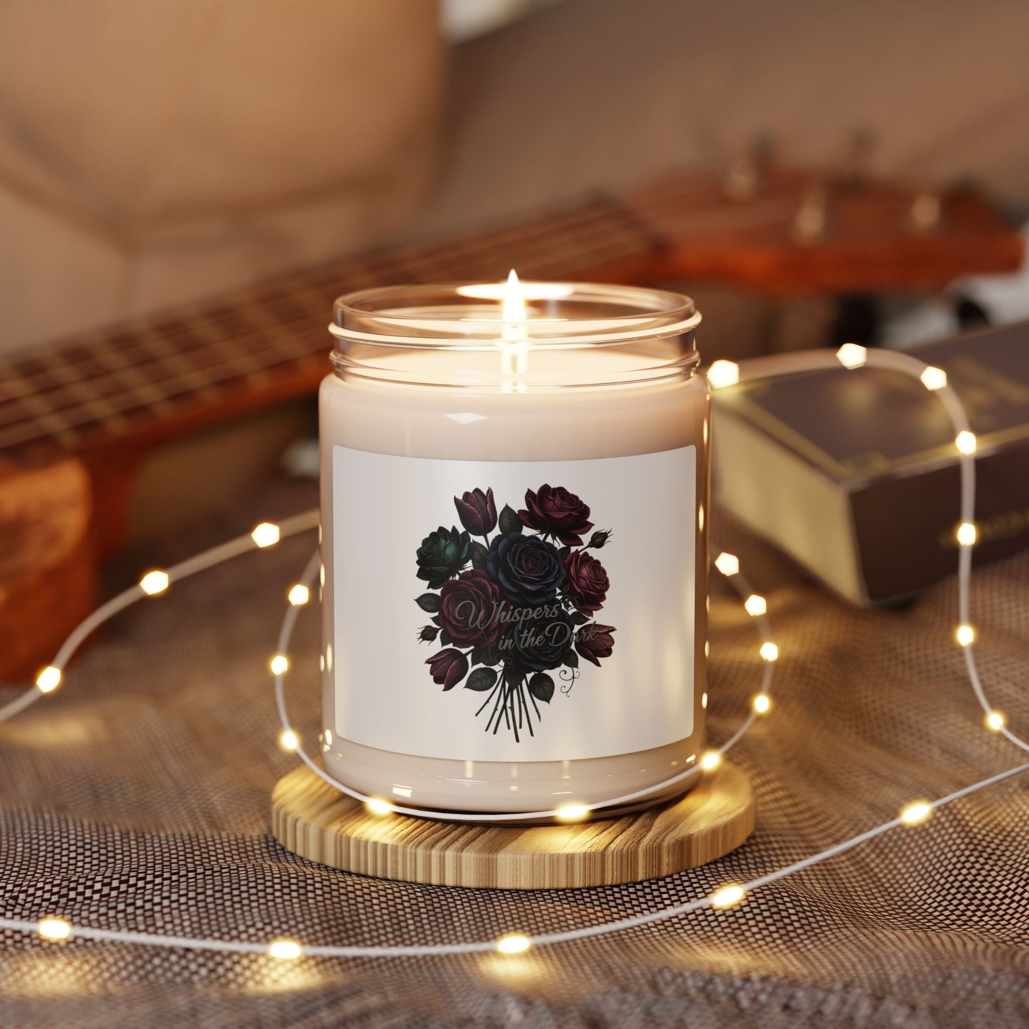 Midnight Bloom Rose Candle, Soy Jar Candle | Moody Floral, Gothic Flowers