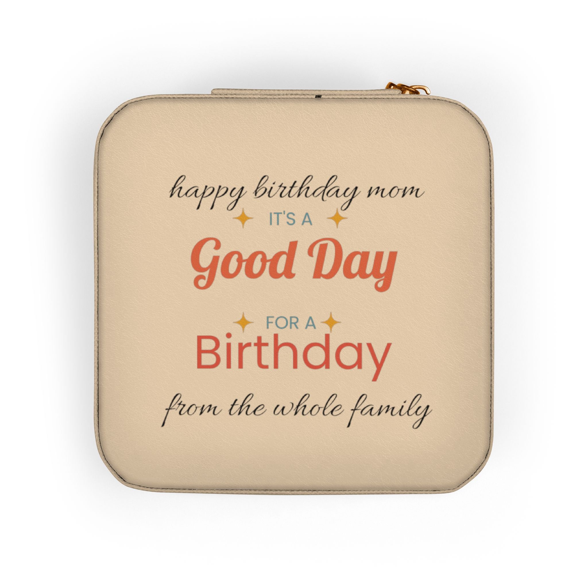 Compact Birthday Jewelry Travel Case — Personalized 'Good Day' Gift Box for Mom