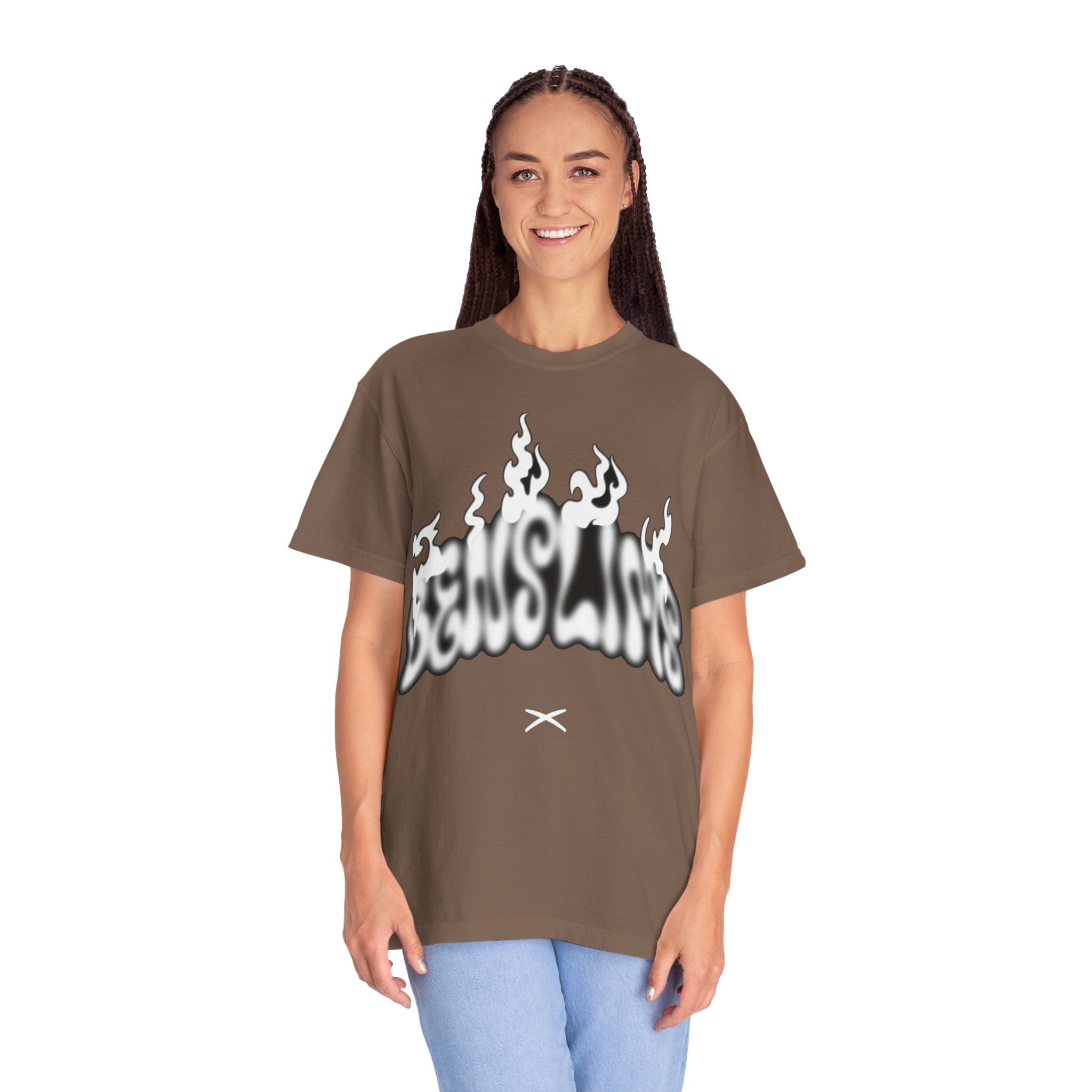 Graphic T-Shirt — 'Feels Like' Flame Text Streetwear Tee girls