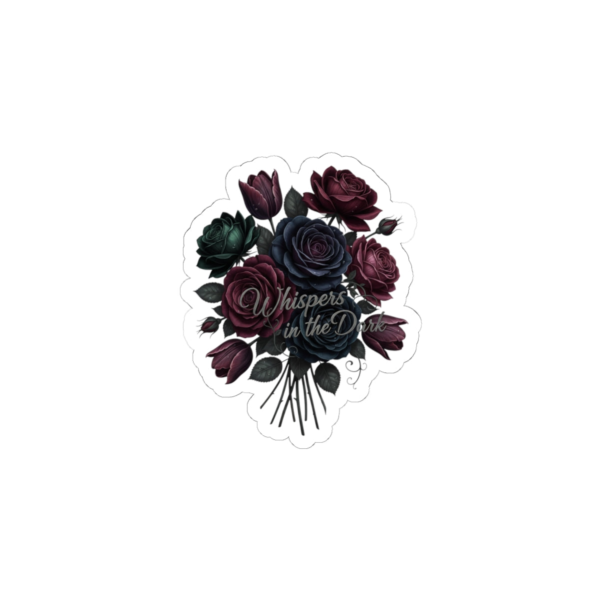 Moody Rose Bouquet Kiss-Cut Stickers | Dark Floral, Gothic Bloom