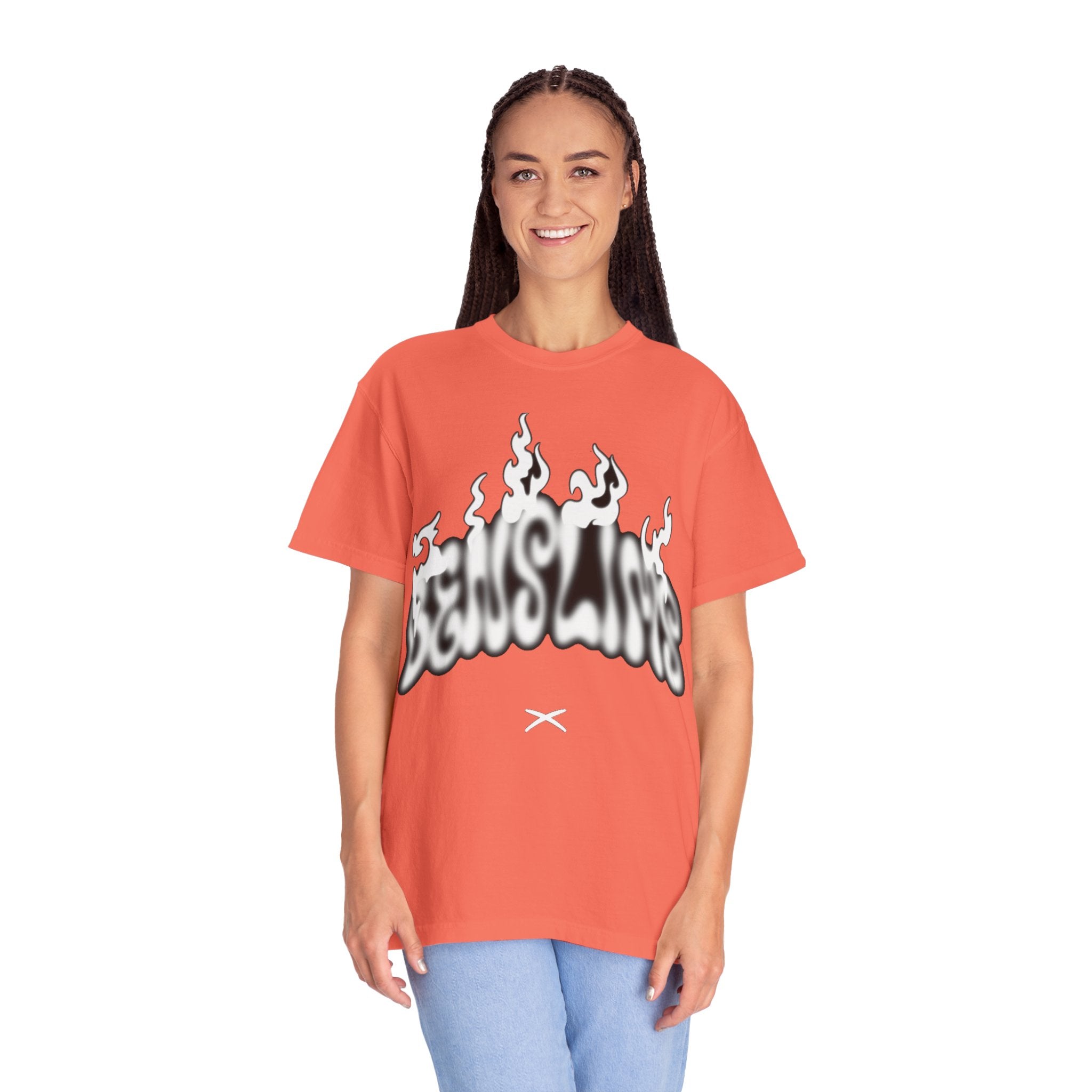 Graphic T-Shirt — 'Feels Like' Flame Text Streetwear Tee girls