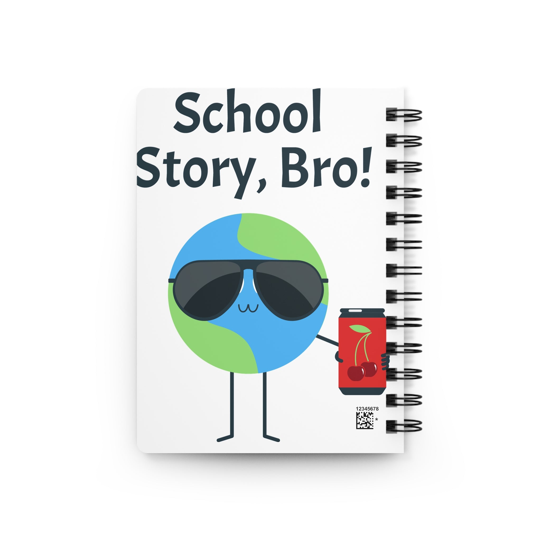 Spiral Notebook - Cool Bro! Cherry Soda Cover, Funny School Story Journal