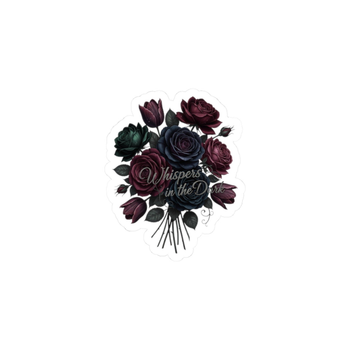 Moody Rose Bouquet Kiss-Cut Stickers | Dark Floral, Gothic Bloom