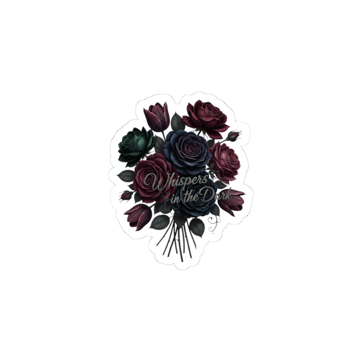 Moody Rose Bouquet Kiss-Cut Stickers | Dark Floral, Gothic Bloom