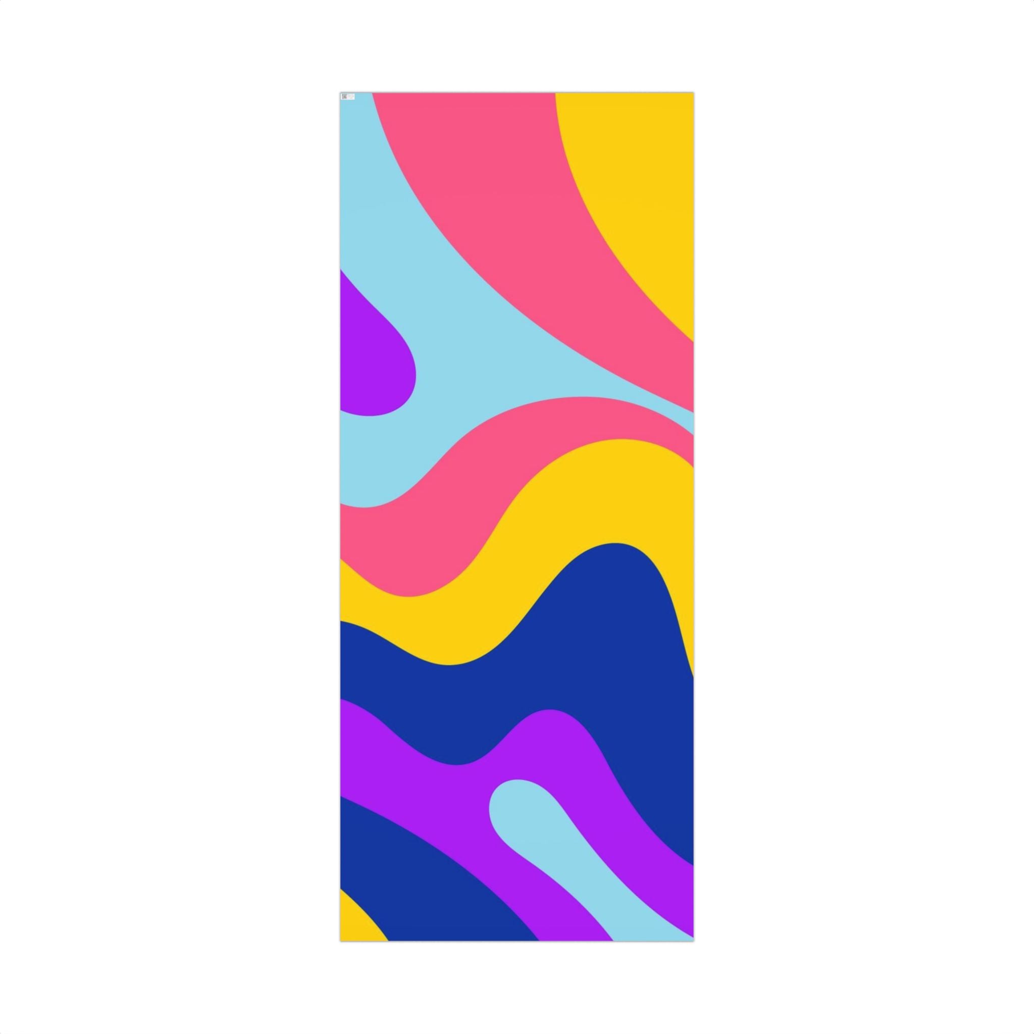 Abstract Color Block Gift Wrap Paper – Bright Pink, Yellow & Blue