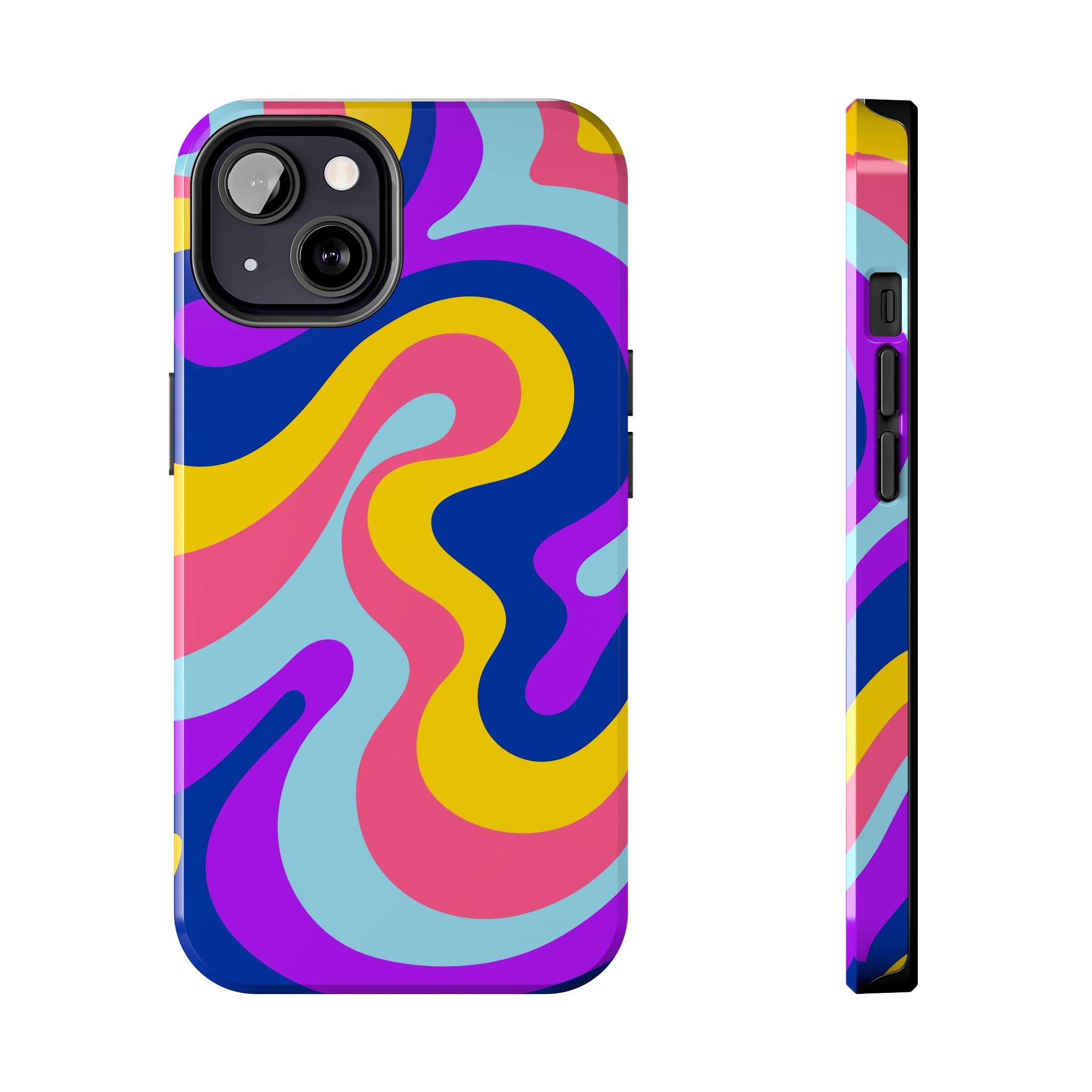 Psychedelic Swirl Tough Phone Case — Colorful Retro Abstract Protection