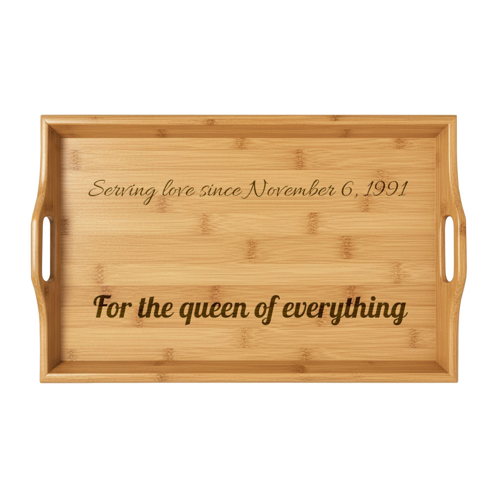 Engraved Bamboo Serving Tray birthday present