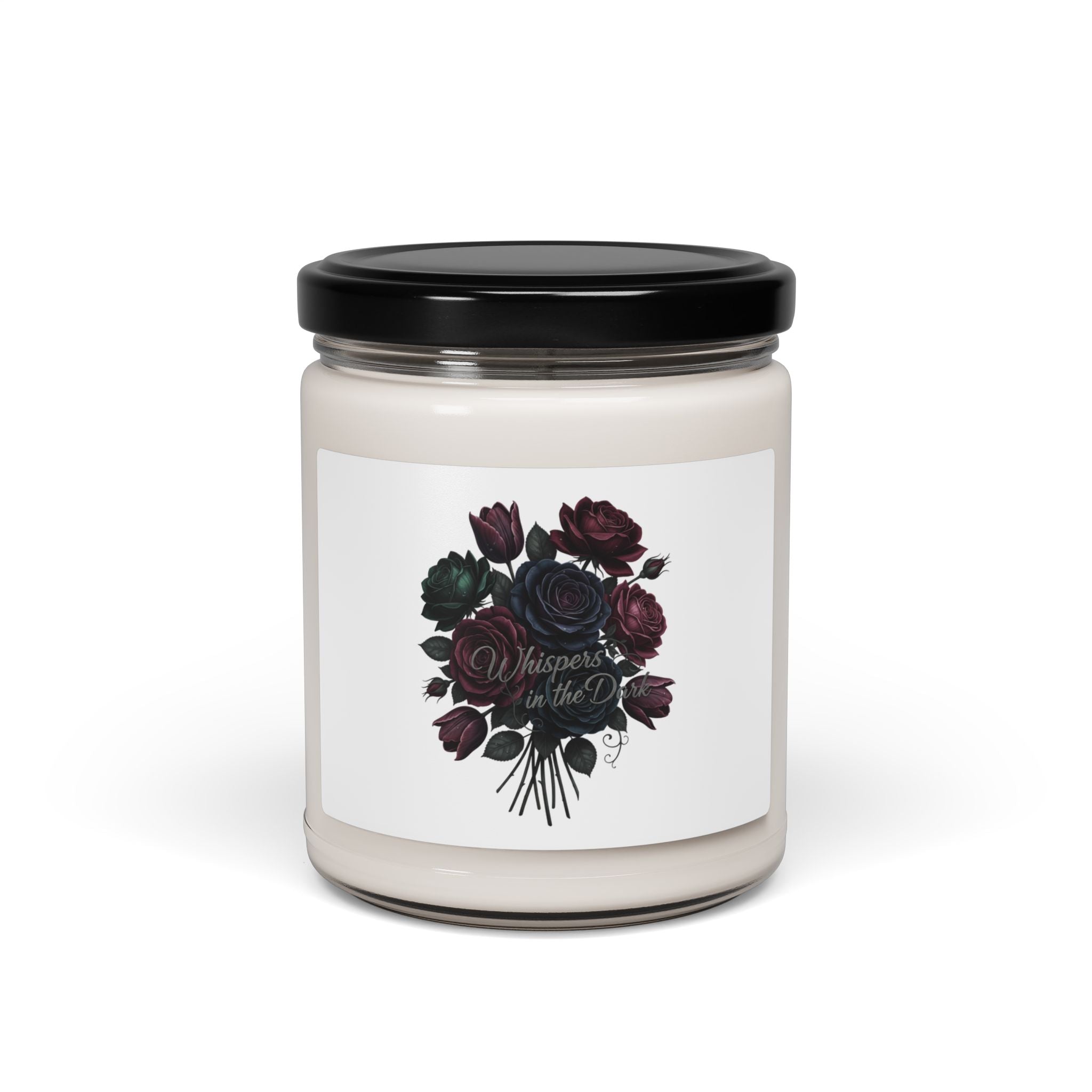 Midnight Bloom Rose Candle, Soy Jar Candle | Moody Floral, Gothic Flowers