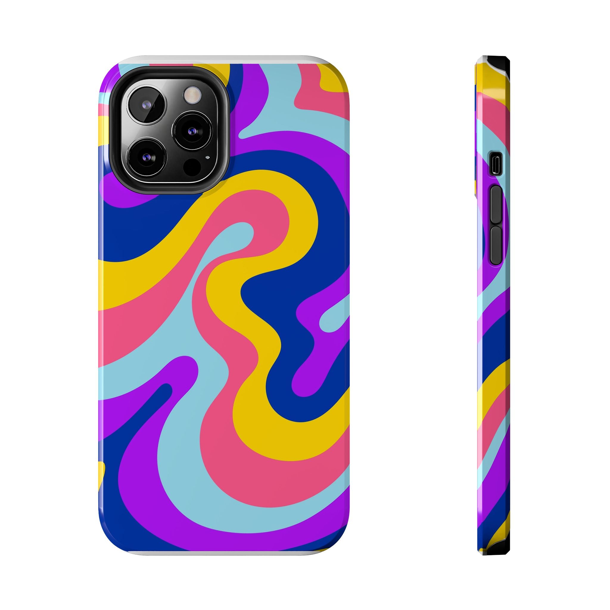 Psychedelic Swirl Tough Phone Case — Colorful Retro Abstract Protection