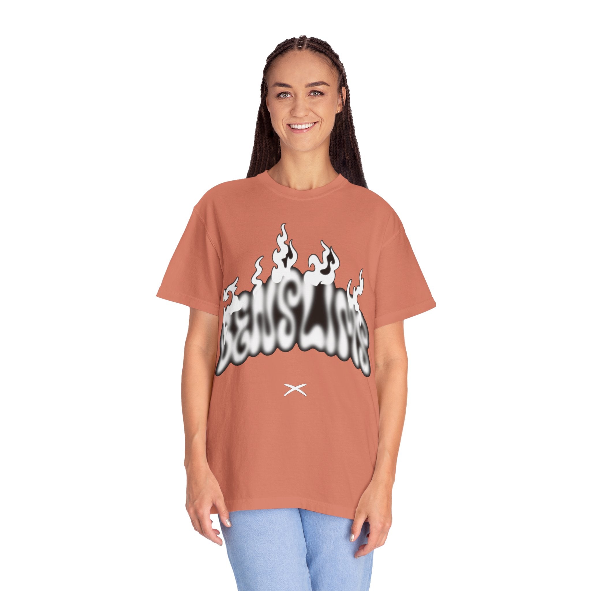 Graphic T-Shirt — 'Feels Like' Flame Text Streetwear Tee girls