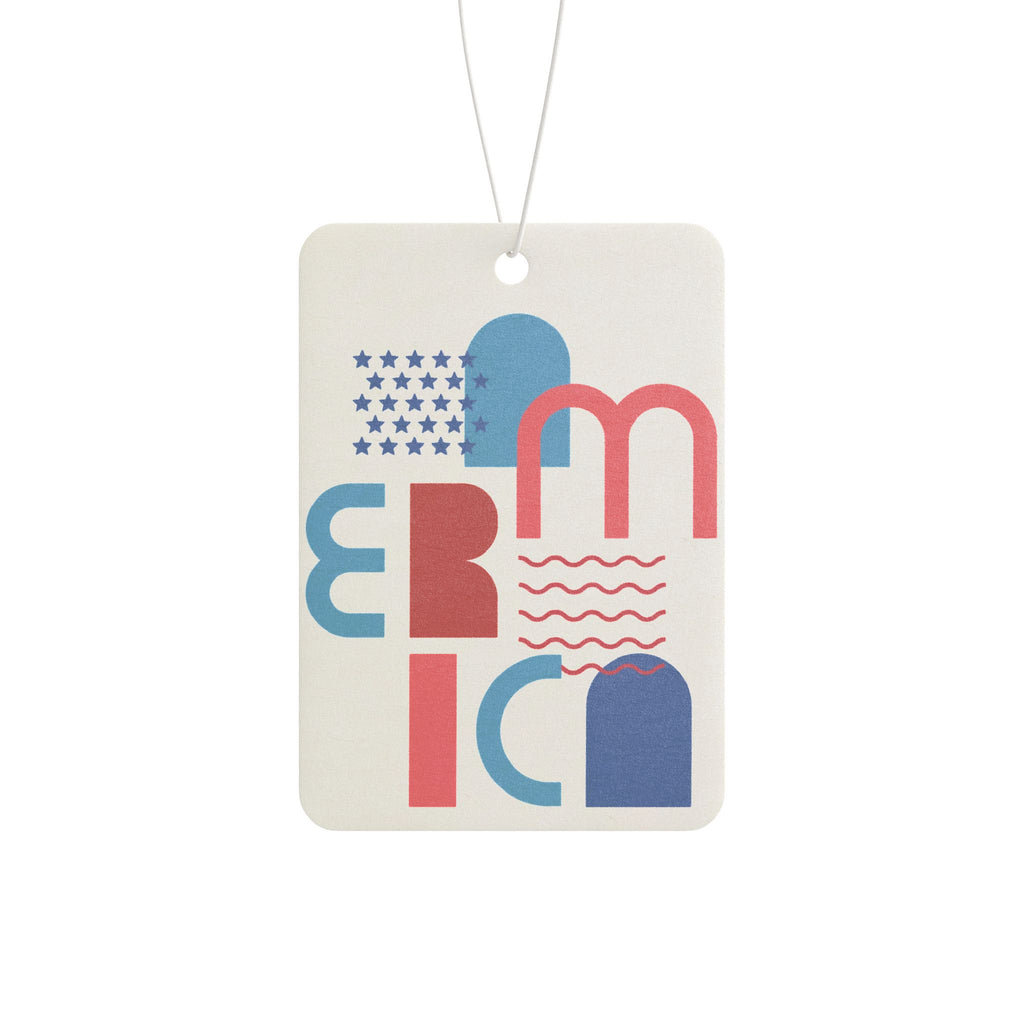 Retro Americana Car Air Freshener — 'America' Graphic Scent Tag